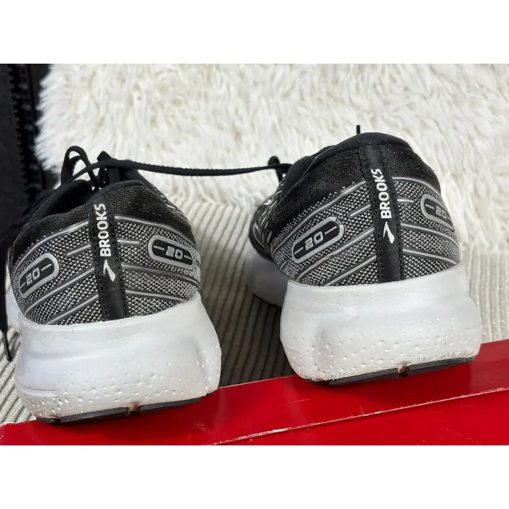 Brooks Glycerin 20 Sneakers Men Size 12.5 Shoes Running Black White Mesh Fit2Run